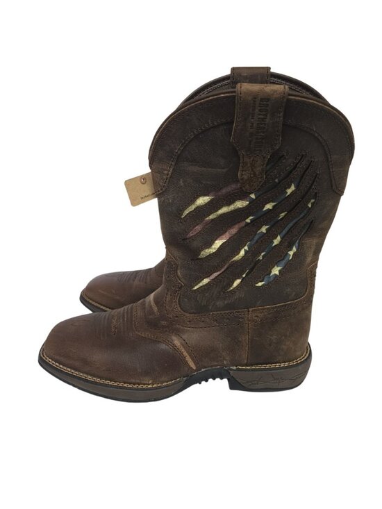 Cody James Men\'s MLBF-3 Scratch American Flag Lite Western Boot Brown Size 10D main image 6